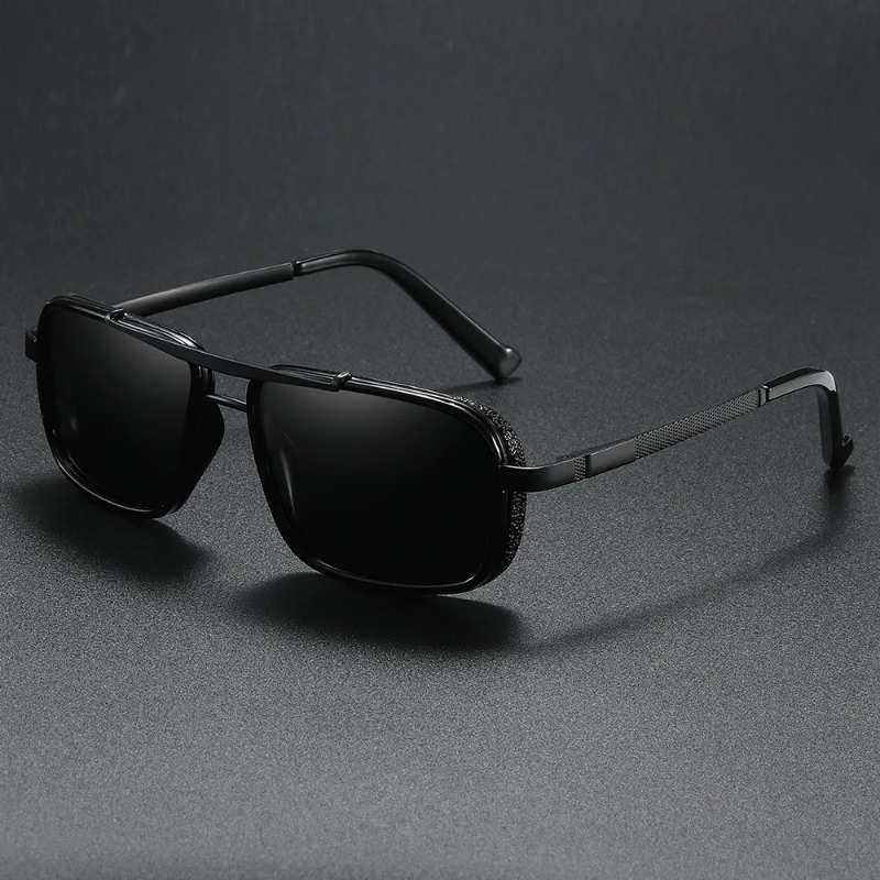 Sunglasses Uv400 - Luxe rechthoekige heren zonnebril retro metalen
