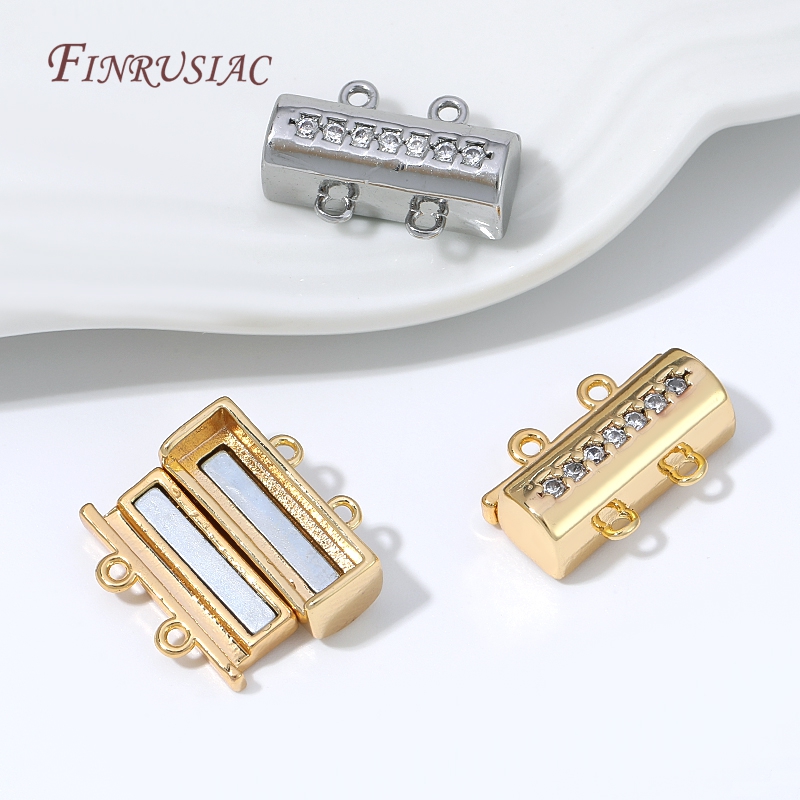 Gold Plated Jewelry - Magnetische kettingsluiting 18K vergulde connector dubbele