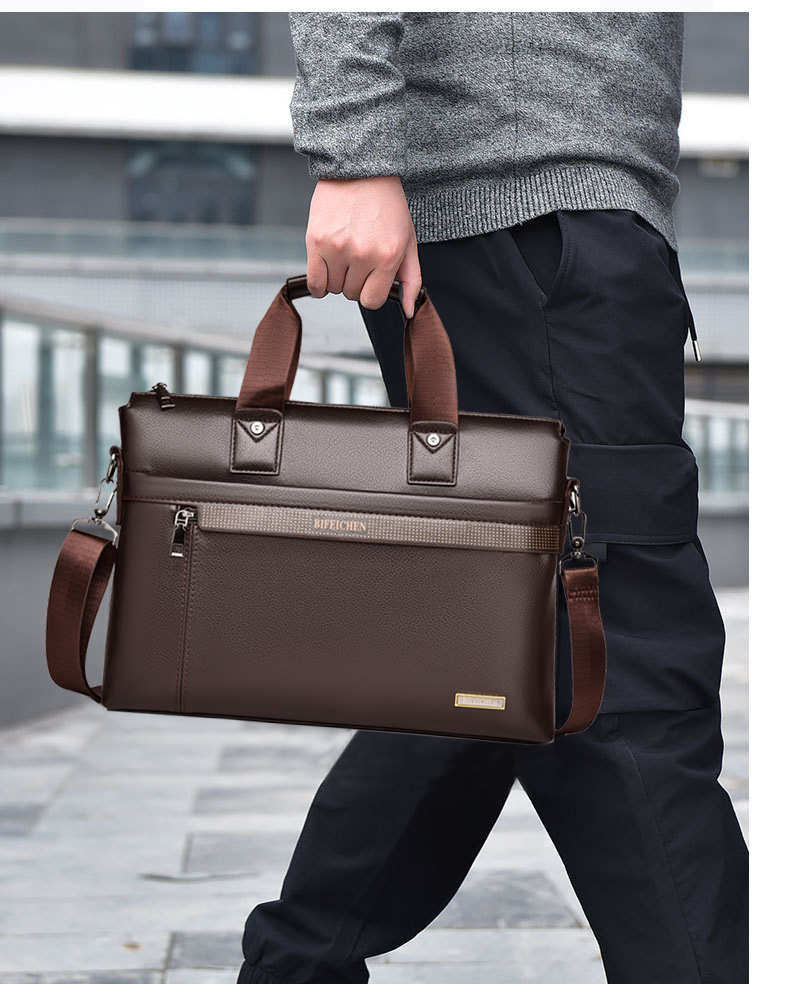 Leather Briefcase - 2026 Nieuwe Luxe Merk Man Handtassen