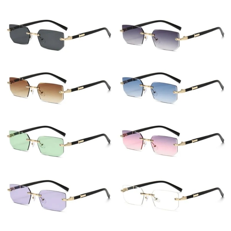 Randloze rechthoekige zonnebri - Designer Sunglasses recensie en prijs